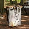 Bärbar soppåsehållare Rostfritt stål Vikbart soptunneställ Soppåshållare för utomhuscamping BBQ Picknick