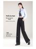 Spring 2025 Women's Elastic High-Waist Straight-Leg Pants - Fashionable, Versatile, Wide-Leg Design