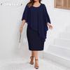 JPNTKY Fashion Summer Spring Solid Color Print Short Sleeve O-Neck Casual Dresses