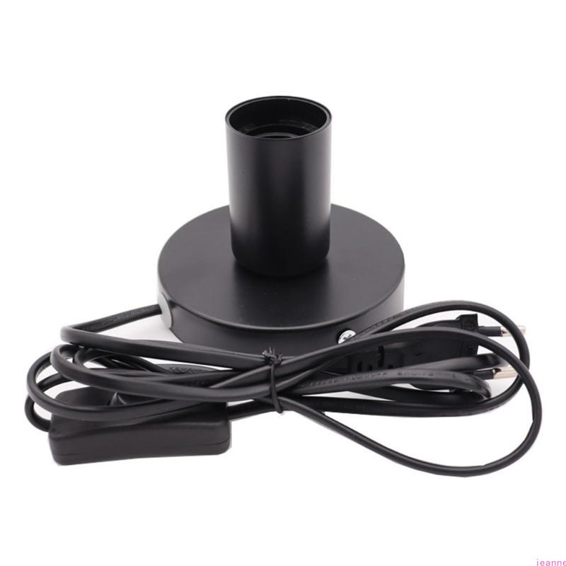 Standard E27 Table Lamp Holder with 1.8m Line Pendant Bulb Socket Replacement Metal Desktop Lamp Base Holder Enduring