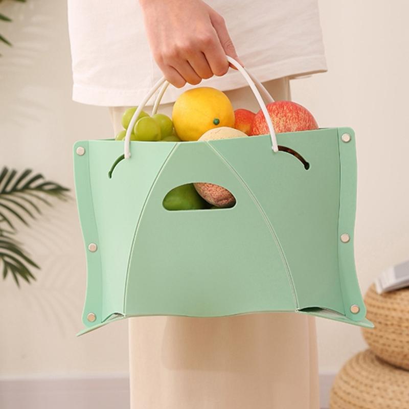 Plastic Card Folding Stool Outdoor Camping Seats Storage Bag Portable Shopping Basket for Hiking Picnics Camping