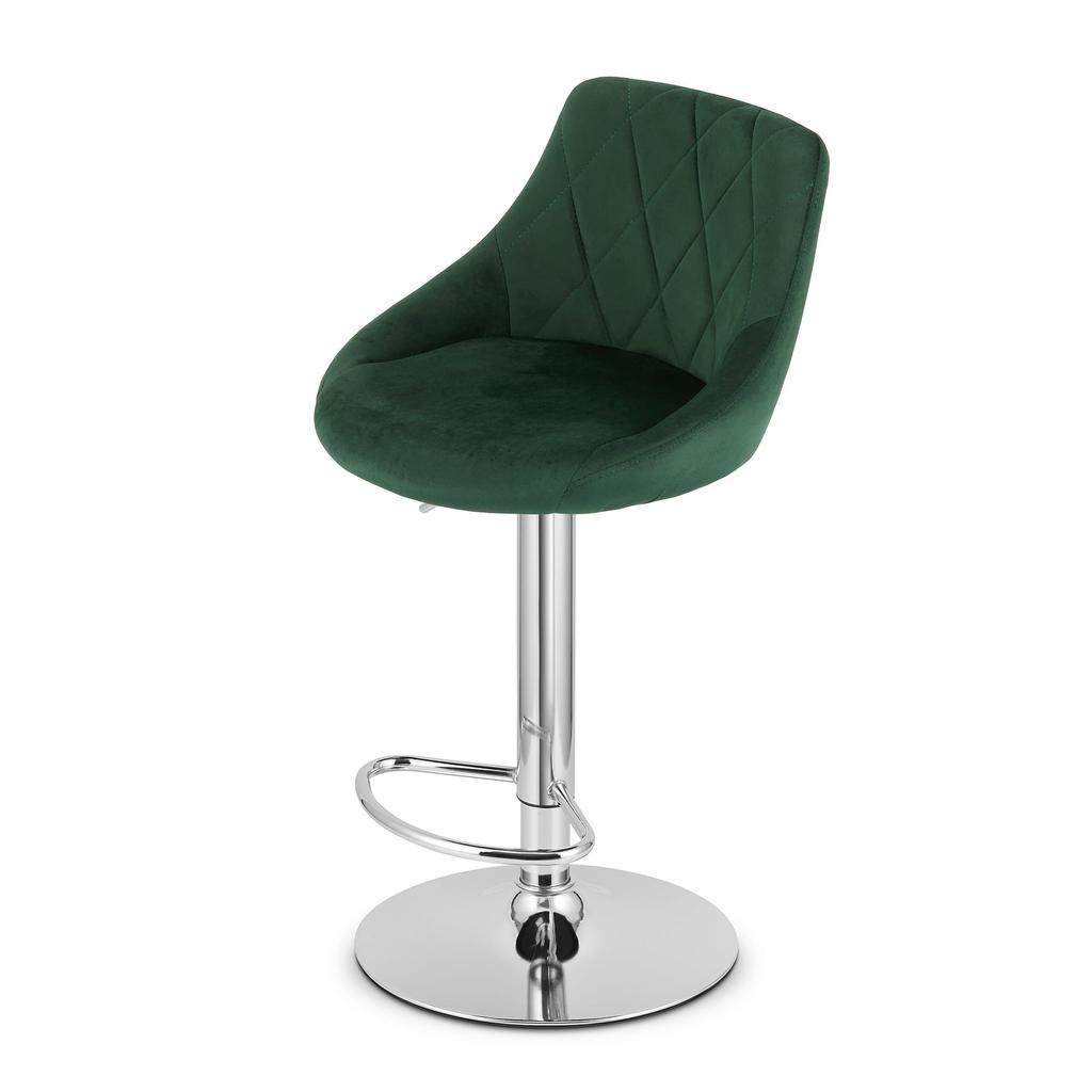 KAST stool - velvet green / chrome base