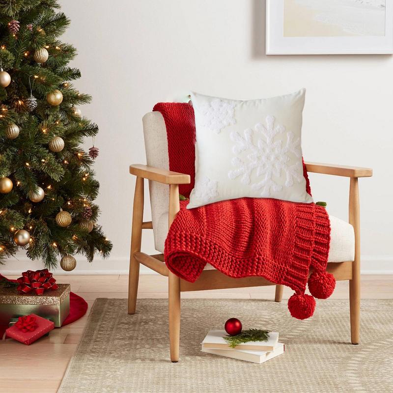Christmas Throw Pillow Covers 18x18 Inch Snowflake Washable Snowflake Christmas Pillow Cover Cushion Cases For Bedroom Couch Bed