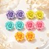 High-End Summer Rose Resin Stud Earrings - Versatile, Elegant Accessories for Women