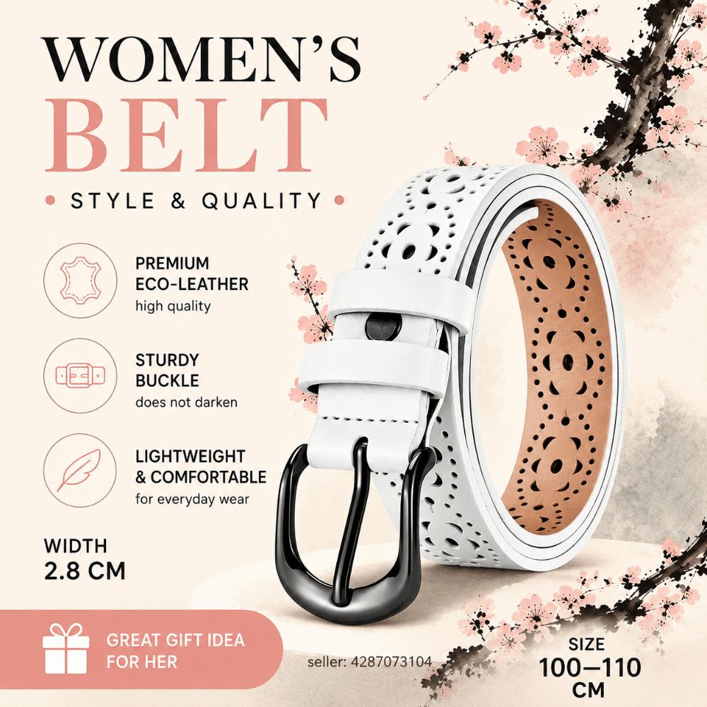Hollow Vintage Pin Buckle Strap Genuine PU Leather Luxury Female Waist Belt  Jeans Accessories