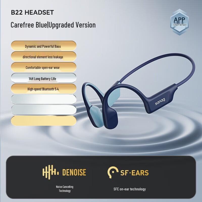 

Sanag B22S True Bone Conduction Bluetooth Sports Earbuds