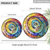 2D Flat Stained Glass Rainbow Spiral Window Decoration, 6.3/7.87inches Colored Glass Plate with Chain, Charming Indoor/Outdoor Sun Catcher Home