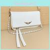 Simple Solid Color Gold Wing Decoration Women Shoulder Bag With Tassels For Womens Casual Style