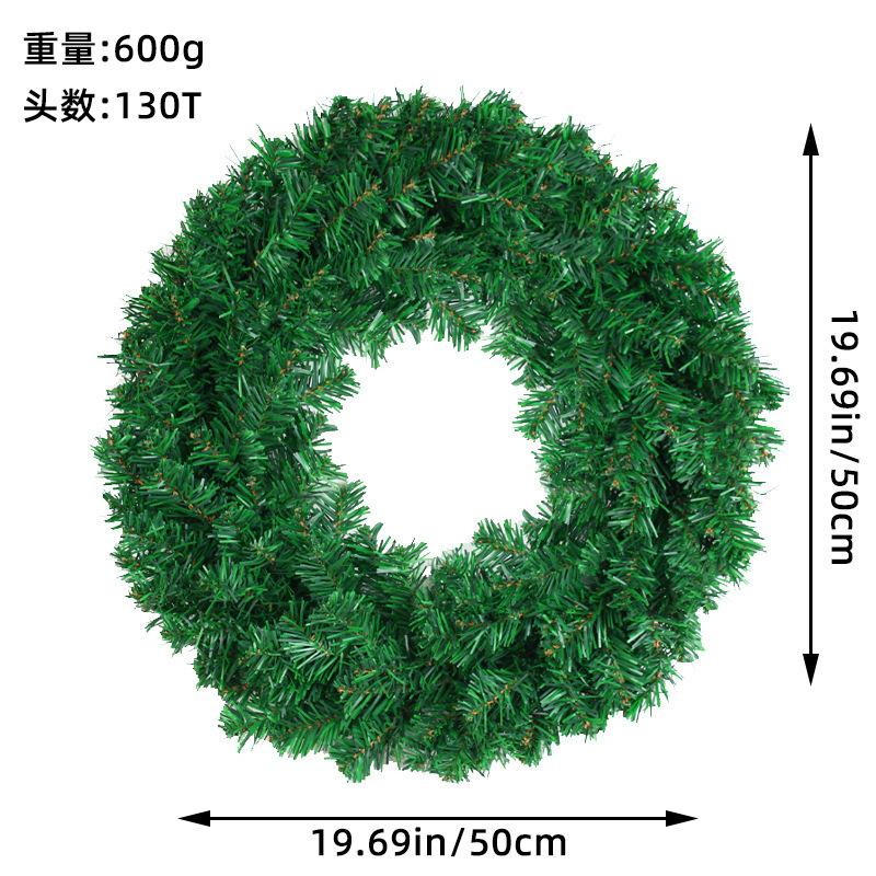 

Чжунран ПВХ Гирлянда Подвеска на дверь Рождественское украшение Женский ротанговый венок Оформление окна торгового центра Реквизит EE1-18 50cm wreath 130 heads