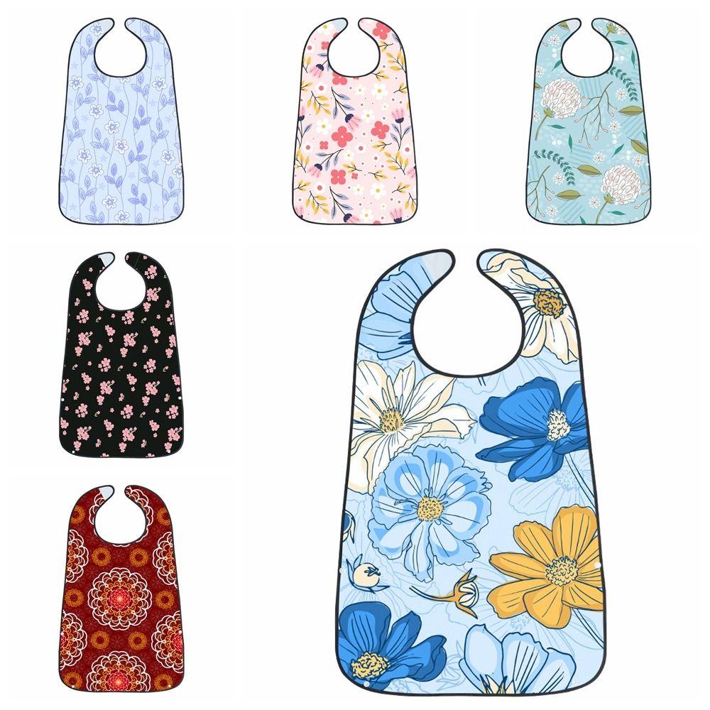 with Crumb Catcher Senior Citizens Feeding Bibs Large Clothing Protector for Elderly Women