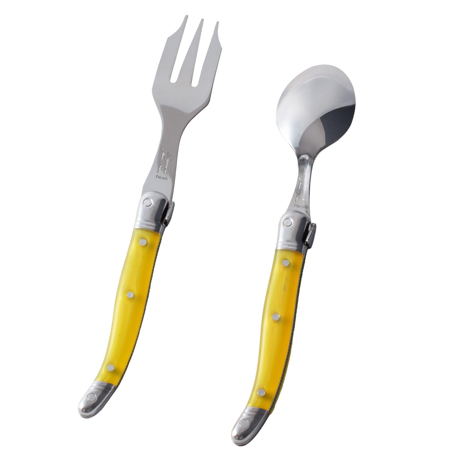 

Набор чайных ложек и вилок для торта Laguiole с ручками из АБС-пластика Сделано во Франции NERON Желтый [Официальный импорт]