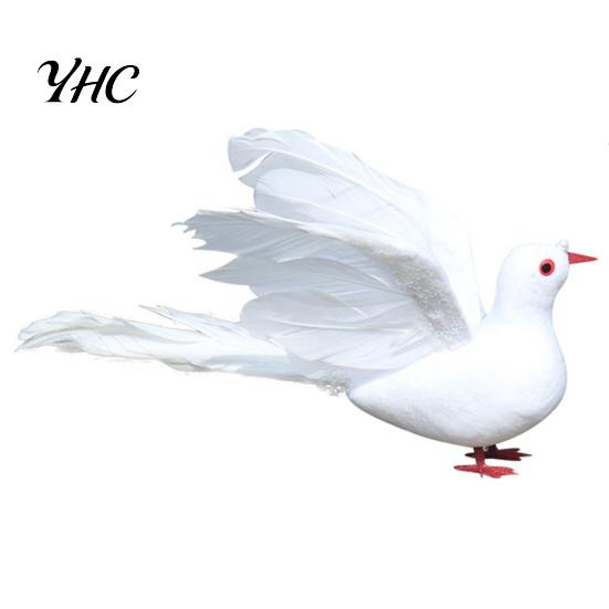 Garden Decoration Simulation Pigeon Vivid 3D Eyes Sequins Design Realistic Looking Adorable Appearance Wide Bird Statue Application Decorative белый