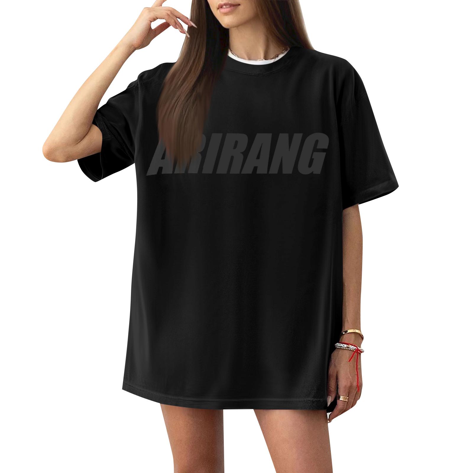 

Women s Casual Short Sleeve T Shirt Loose Fit Printed Top Lightweight Breathable Fabric Comfortable Everyday Wear L чёрный