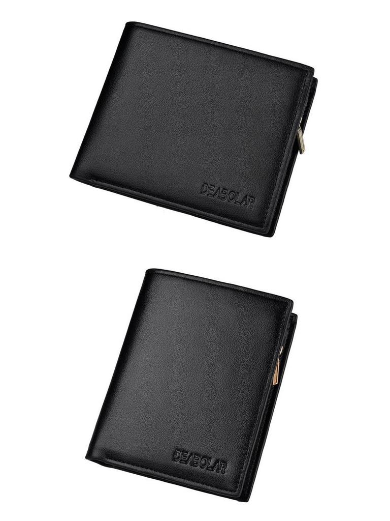 Men's Korean Style Short Trifold Wallet - Large Capacity Leather Wallet with Multi-Card Slots (2019 Edition)