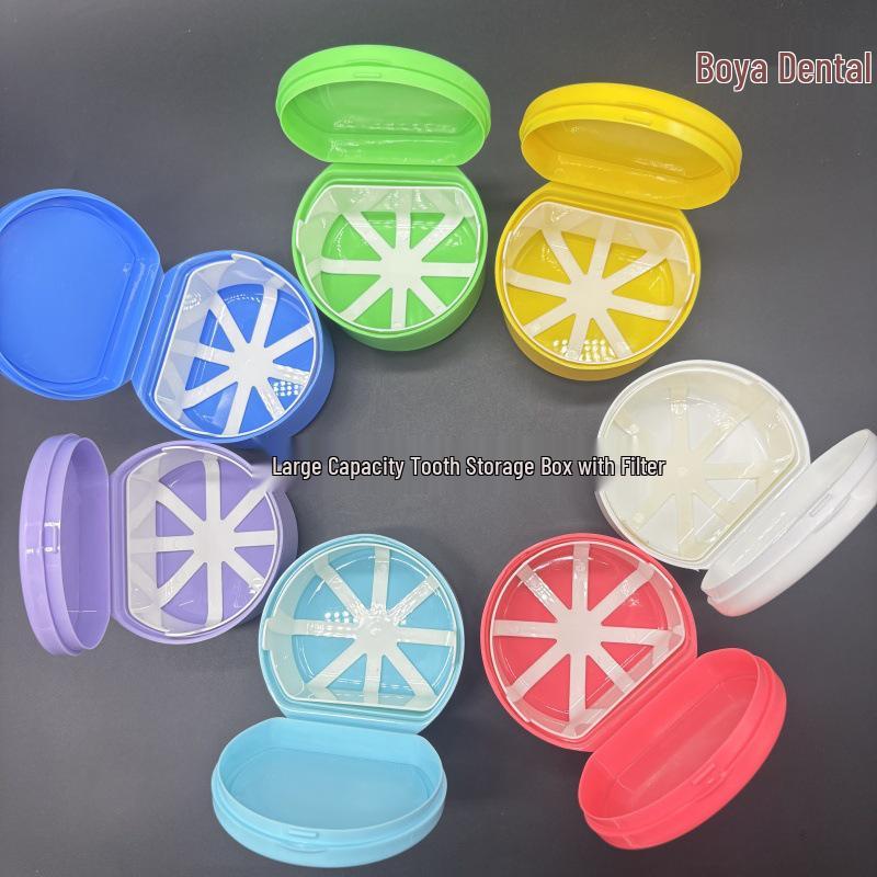 Denture and Retainer Storage Box - Frosted Translucent, Clear Aligner Holder