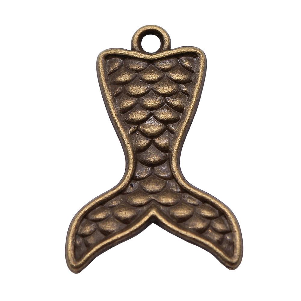 Mermaid Skeleton Charms Gothic Alloy Pendants For Halloween DIY Jewelry Accessories