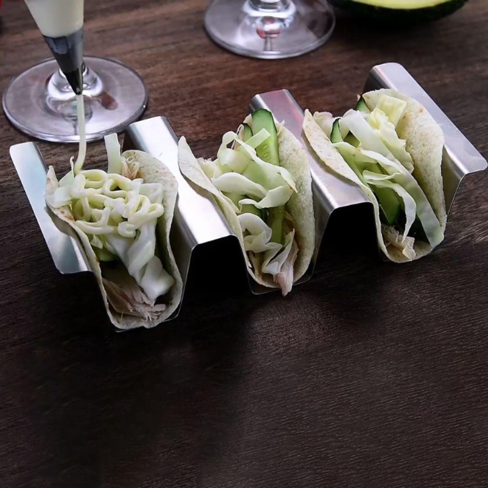 U Shape Taco Holder Stand Stainless Steel Tortilla Stand Taco Rack Tray  Restaurant