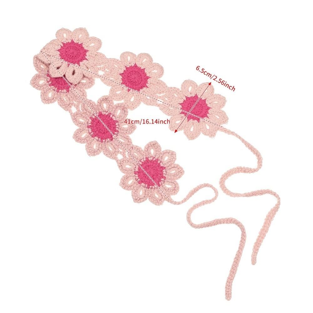 Turban Flowers Hairband Colorful Scarf Pastoral Style Headscarf French Style Bandana Knitted Hair Band Clothing Accessories