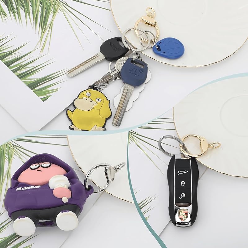 30 Pieces Round Shape Carabiner Key Ring Key Ring, BetterJonny Inner Diameter 23mm Zinc Alloy Spring Clasp Metal Fittings Diameter Hook with Rotating