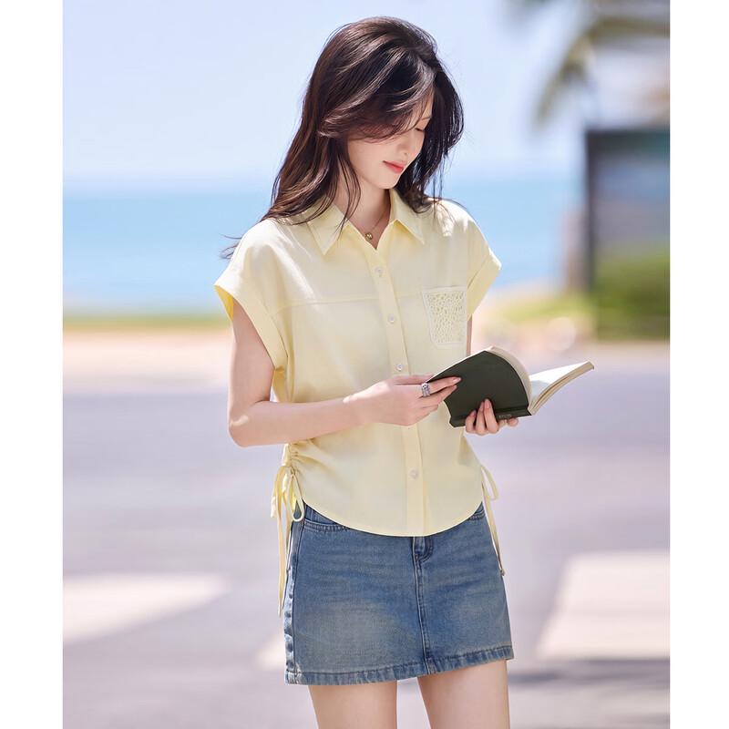 Women s Pure Cotton Short Sleeve Casual Blouse XL