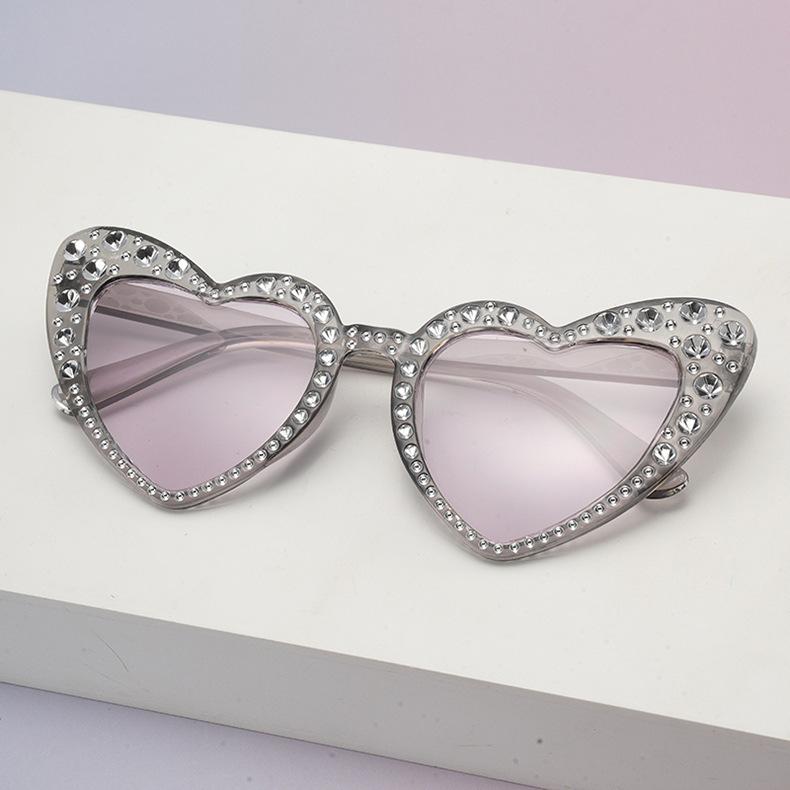 Women'S Uv-Proof Sunglasses Fashion Large-Frame Diamond-Encrusted Sunglasses Women'S Outdoor Sunscreen Glasses