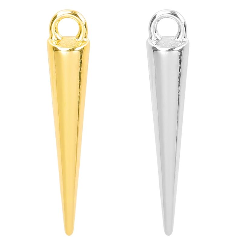 

20pcs Gothic Punk Long Pointed Cone Charms For Earrings Making Supplies Metal Silver/Gold Color Personality DIY Accessories Bulk