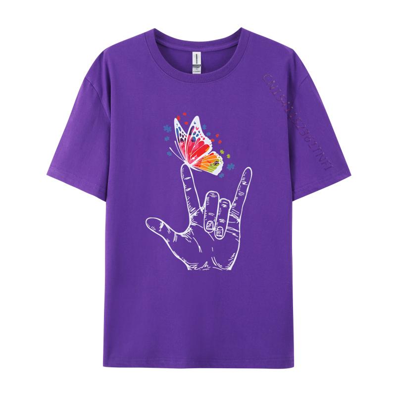 I Love You Hand Sign Language Butterfly Tshirts Vintage Tshirt Printed Tshirt Cute Pattern Tees Tops