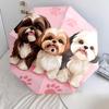Cute Shih Tzu Pattern, Automatic Folding Umbrella, Portable and Foldable Design, 8 Ribs, a Christmas or Birthday Gift.