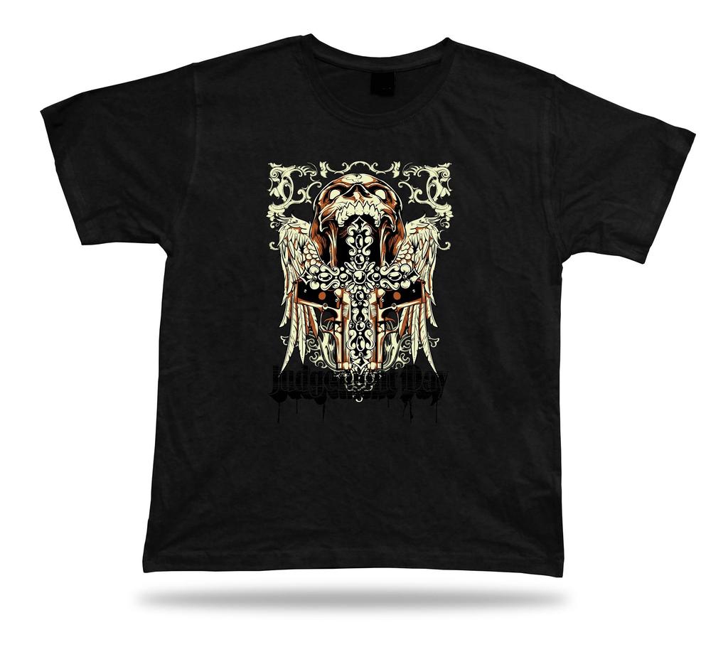 T-Shirt Birthday Judgement Day Cross Death Skull Evil Emblam
