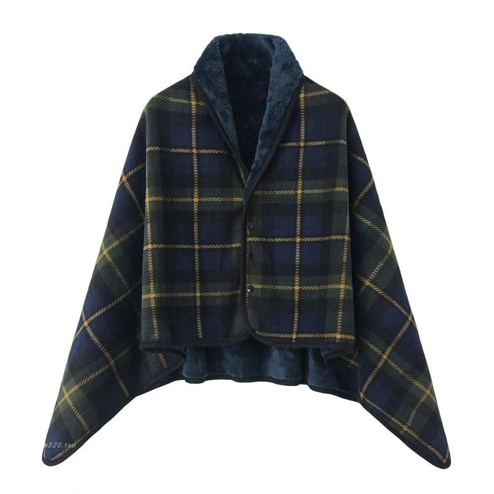 Shawl Blanket Nap Dual-purpose Leg Cover Small Blanket Office Person Cloak Thickened Sofa Blanket Lunch Break Multifunctional