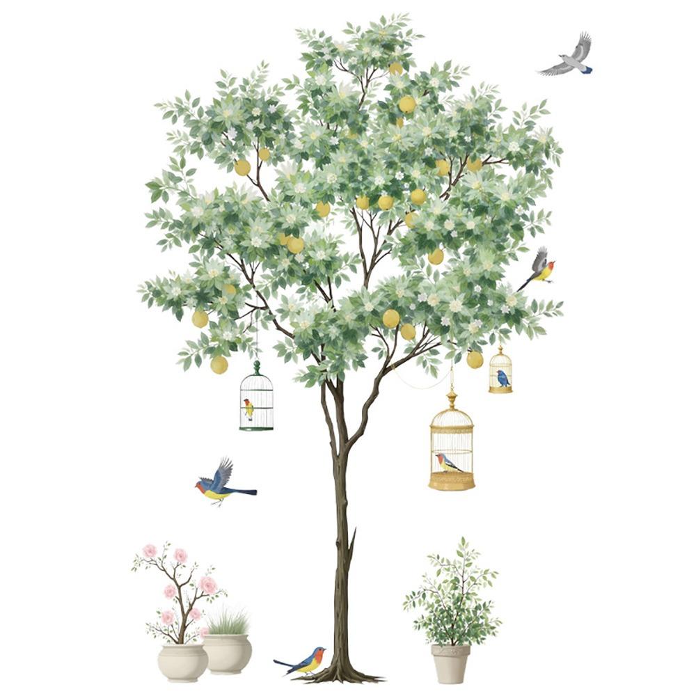 Multicolor Green Tree Wall Sticker Tree Grass Big Size Wall Art Self-adhesive Waterproof Wall Decals Kindergarden Ornament