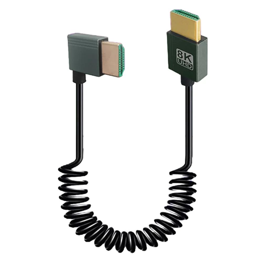 8K HDMI-Compatible To HDMI-Compatible Coiled Cable 48Gbps HDMI-Compatible To Mini/Micro HD Cable for Camera/Camcorder/PC/Monitor