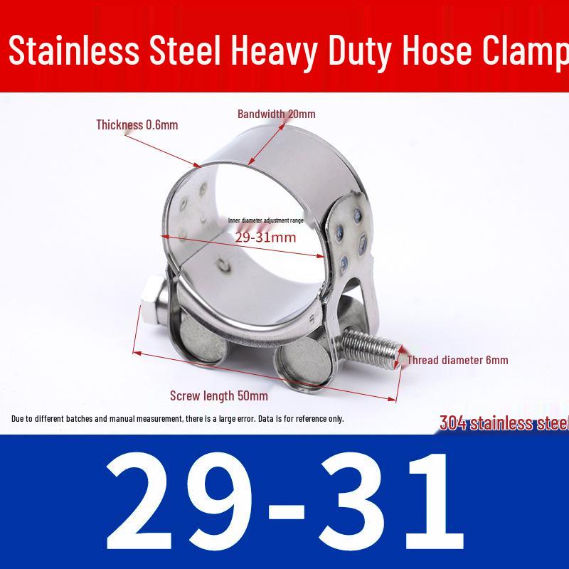 304 Stainless Steel European-Style Heavy-Duty Worm Drive Hose Clamp