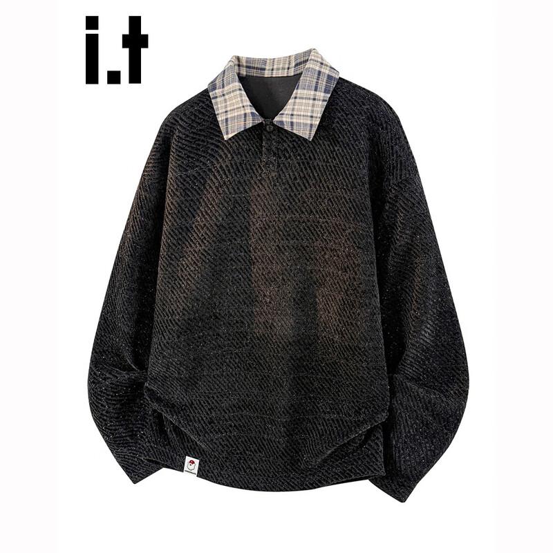 Men's Fleece-Lined Polo Collar Sweatshirt