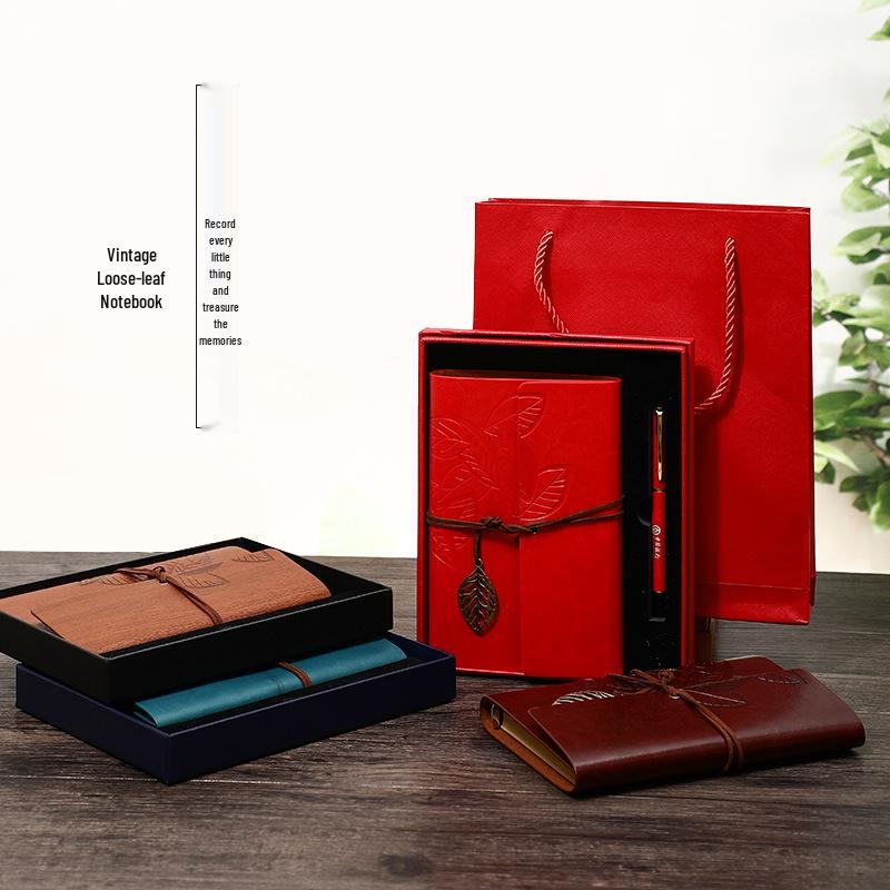 Creative Autumn Leaf Loose-Leaf Travel Journal Set - Custom Retro Diary Notebook