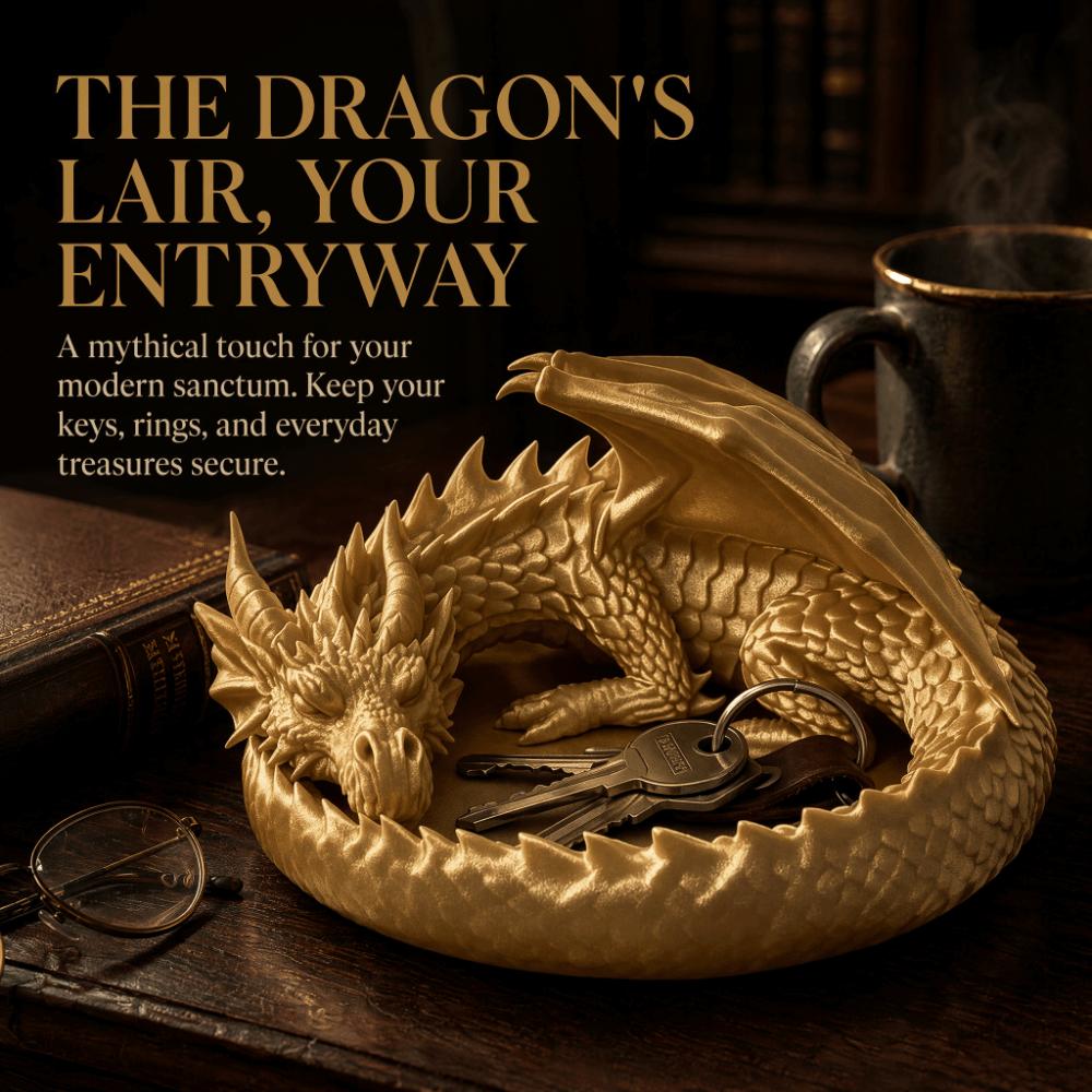Dark Style Dragon Tray 3D Printing Desktop Organizer Creative Jewelry Storage Tray Entryway Decor