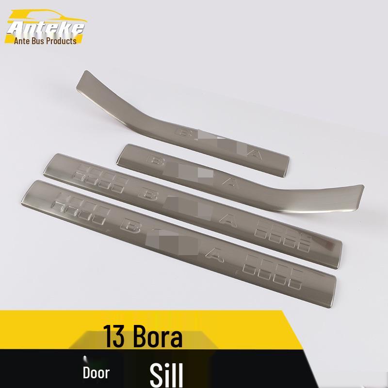 13 Bora Sill Trim and Bumper Trunk Bright Strips Set - Welcome Pedal Modification Accessories