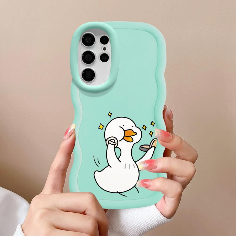 Soft Phone Cover Case for Samsung Galaxy A26 S20 FE S22 Ultra S23 Plus A25 S21 S25 S24 A24 A36 A35 A34 A54 A55 Cartoon Duck