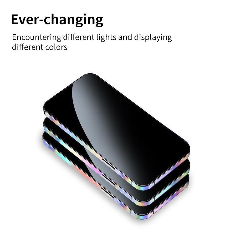 For iPhone 16 Pro Max 16e 15 Pro Max 14 Pro Max 13 Plus 13 Mini 12 Pro Max Glow In The Night Frame Sticker Film + Camera Lens Protection