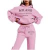 Nuovo set di felpe da donna MILANO, trendy europeo e americano, taglie forti, foderato in pile, nuova felpa da donna alla moda con stampa di lettere