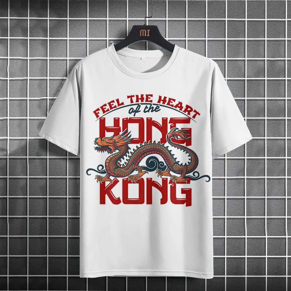 Year of the Dragon Men's T-shirt China Style Casual Short-sleeved New Year Clothing For Men O Neck Loose Sweatshirt Fashion Tees