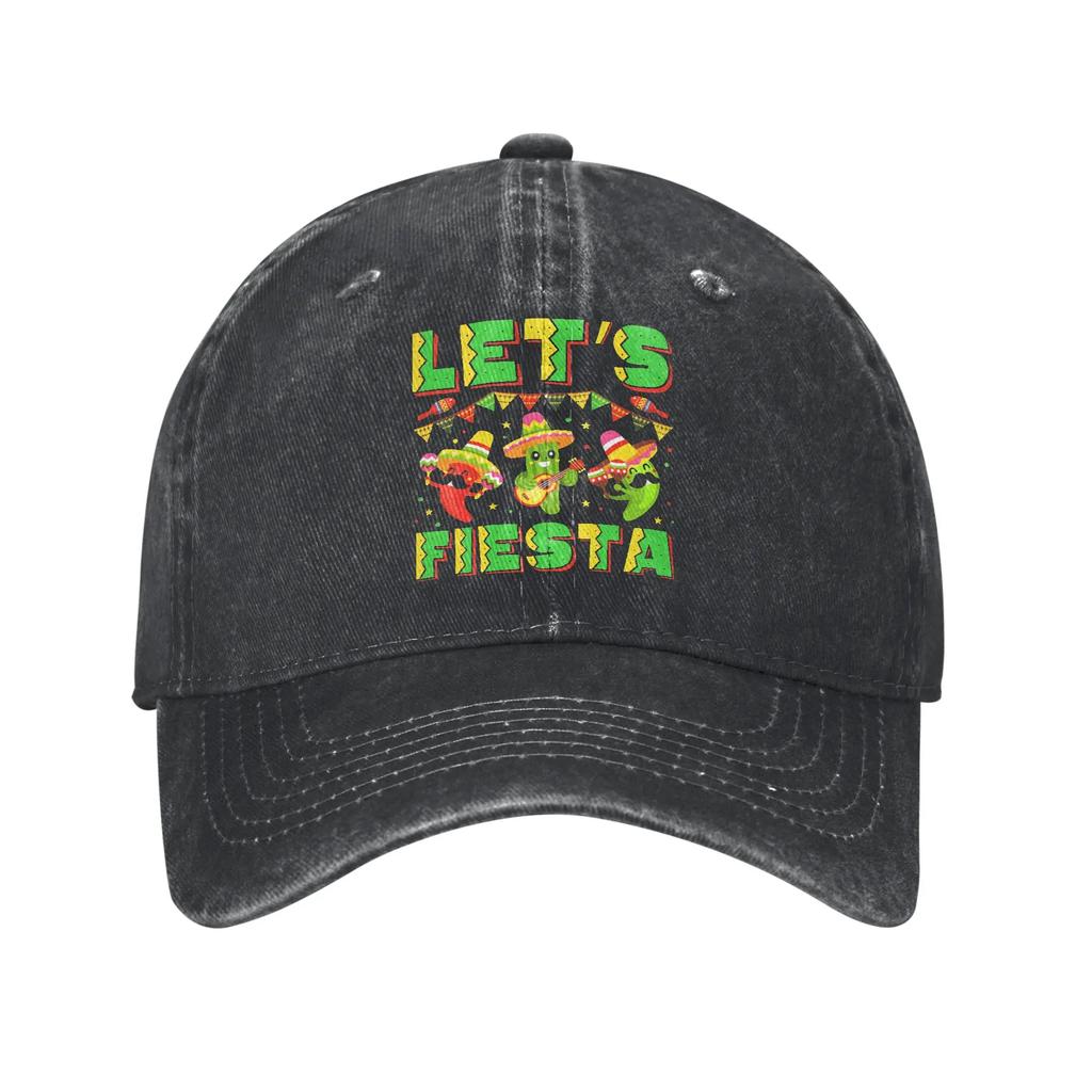 Dabbing Mexican Skull Cinco De Mayo Baseball Cap Vintage Distressed Denim Headwear Unisex Style Outdoor Running Golf Caps Hat