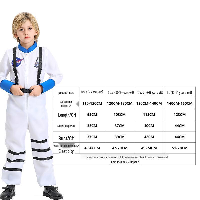 Kinder Halloween Astronauten-Raumanzug Kostüm - Weltraum-Thema Rollenspiel Outfit
