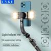 CYKE Handheld Selfie Stick with Fill Light & Anti-Shake Single-Axis Stabilizer for Live Streaming
