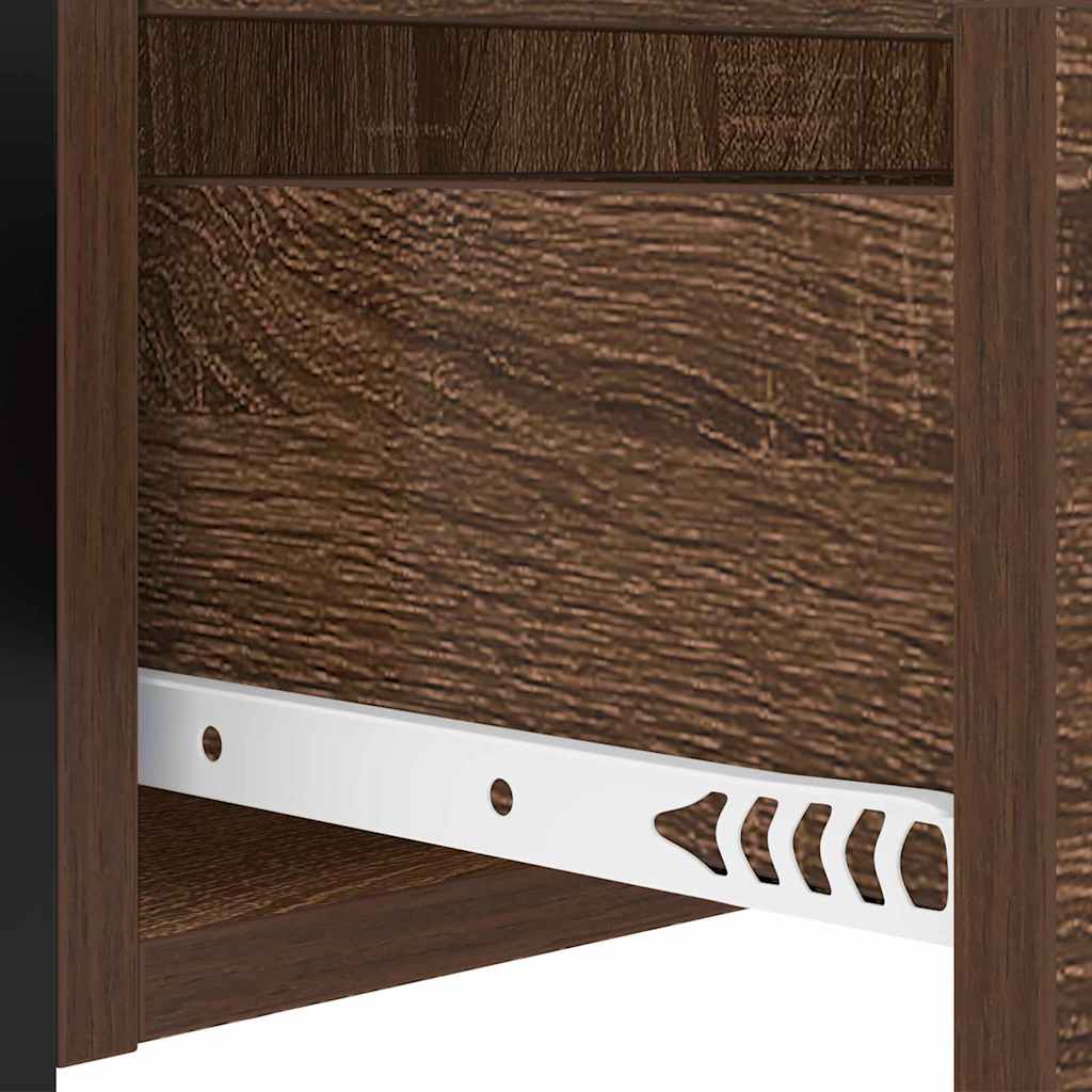 Nightstand Set of 2 Brown Oak Effect 40 X 31 X 60 Cm