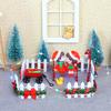 4Pcs/set 1/12 Dollhouse Mini Wooden Fence Model Doll Home Christmas Day Scene Decor Dolls House Micro Garden Courtyard Decor Toy