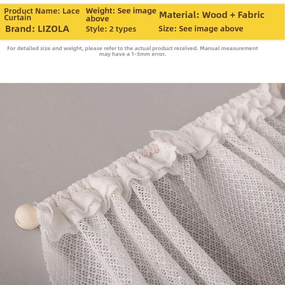 1/12 Dollhouse Sweet Floral Curtains Model Lace Mesh Dolls House Living Scene Decor