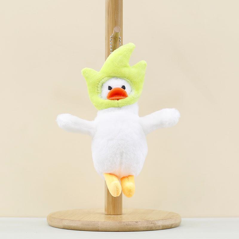 Adorable Shaking Sound Sunflower Duck Plush Keychain Soft Yellow Toy