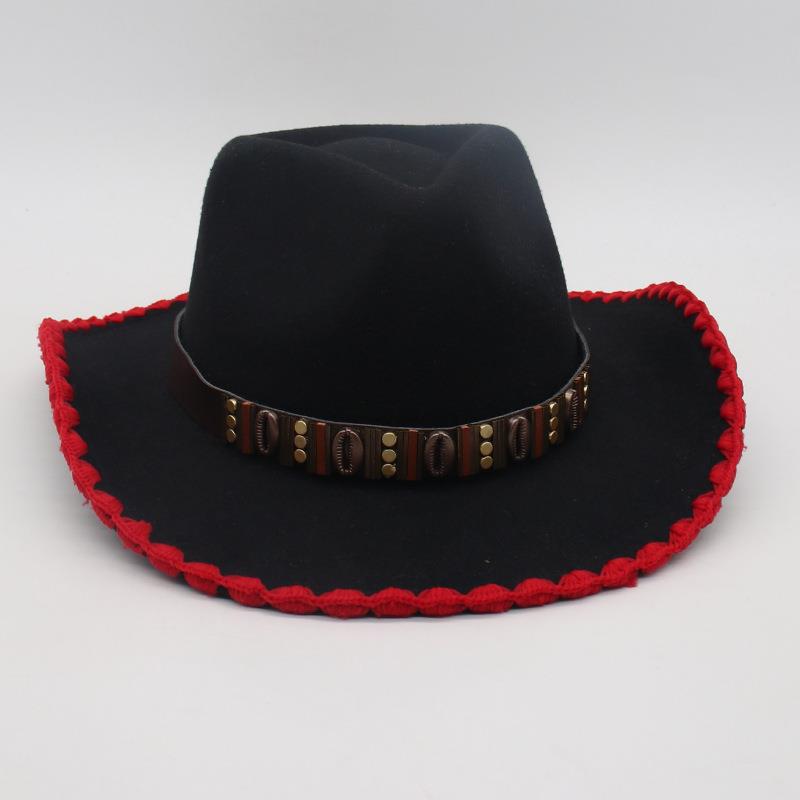 

Cow Jazz Hat Ethnic Style Cowboy Hat Tibetan Niche Top Hat Men S And Women S Hat one size fits all [m peach cow]