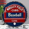 Vintage Chicago Baseball Tin Sign 8x8 Inch Retro Aluminum Wall Decor Sports Bar Man Cave Rustic Metal Plaque